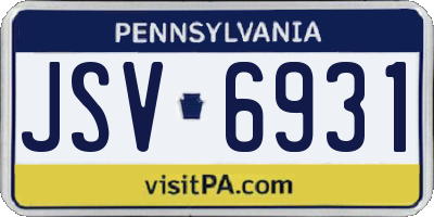 PA license plate JSV6931
