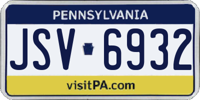 PA license plate JSV6932