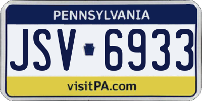 PA license plate JSV6933