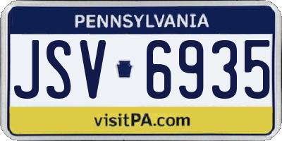 PA license plate JSV6935