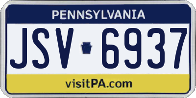 PA license plate JSV6937