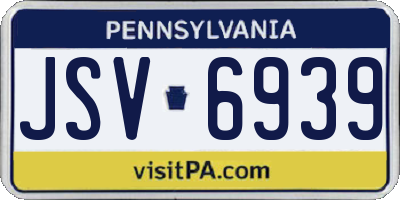 PA license plate JSV6939