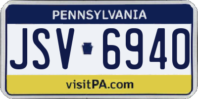 PA license plate JSV6940