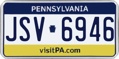 PA license plate JSV6946