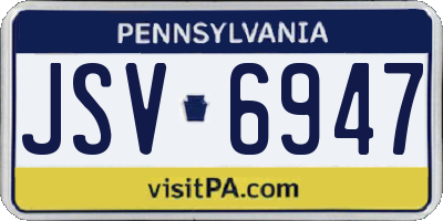 PA license plate JSV6947
