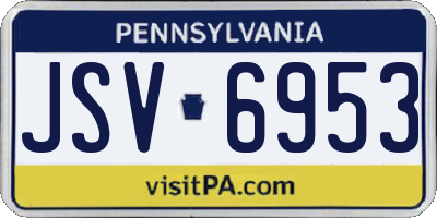PA license plate JSV6953