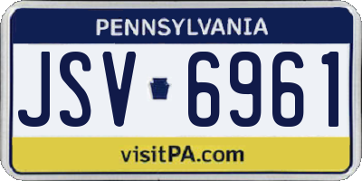 PA license plate JSV6961