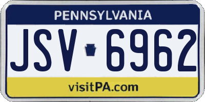 PA license plate JSV6962