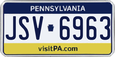 PA license plate JSV6963