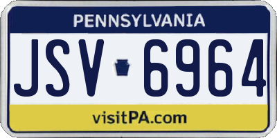 PA license plate JSV6964