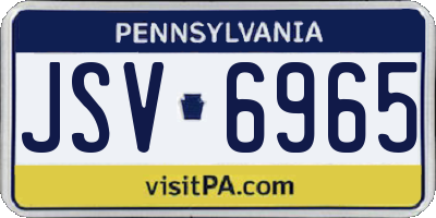 PA license plate JSV6965
