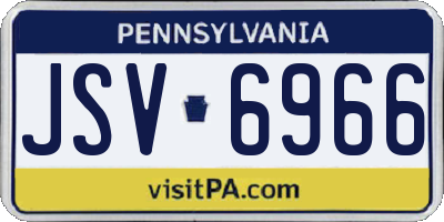 PA license plate JSV6966