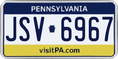 PA license plate JSV6967