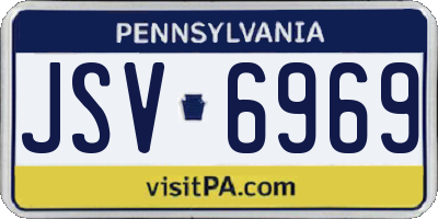 PA license plate JSV6969