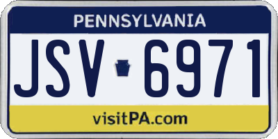 PA license plate JSV6971