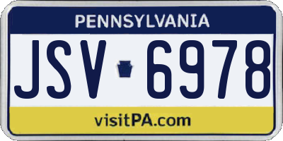 PA license plate JSV6978