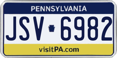 PA license plate JSV6982
