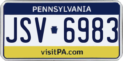 PA license plate JSV6983