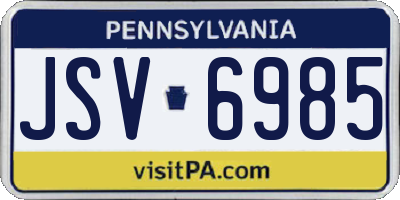 PA license plate JSV6985