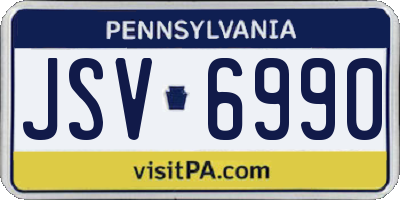PA license plate JSV6990
