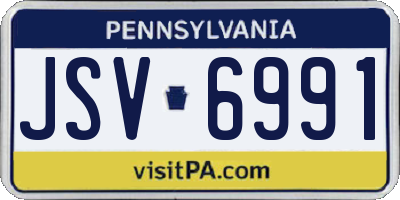 PA license plate JSV6991