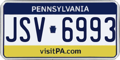 PA license plate JSV6993