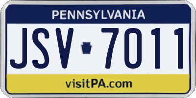 PA license plate JSV7011