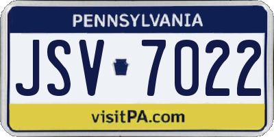PA license plate JSV7022