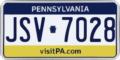 PA license plate JSV7028