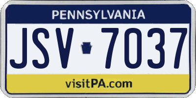 PA license plate JSV7037