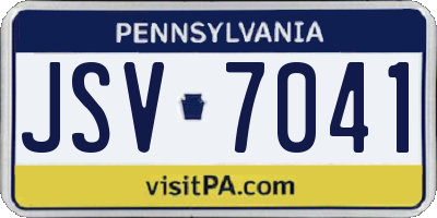 PA license plate JSV7041