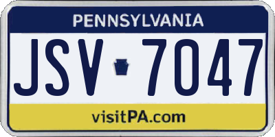 PA license plate JSV7047
