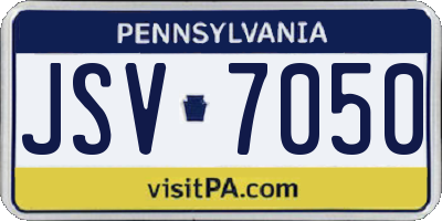 PA license plate JSV7050