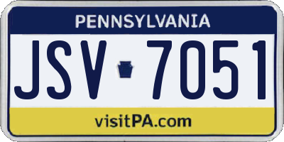 PA license plate JSV7051
