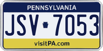 PA license plate JSV7053