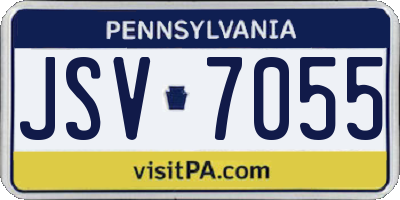 PA license plate JSV7055