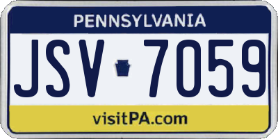 PA license plate JSV7059