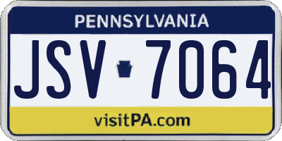 PA license plate JSV7064