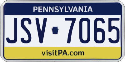 PA license plate JSV7065