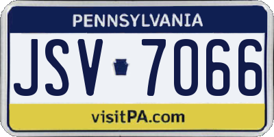 PA license plate JSV7066