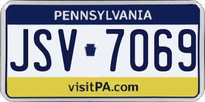 PA license plate JSV7069