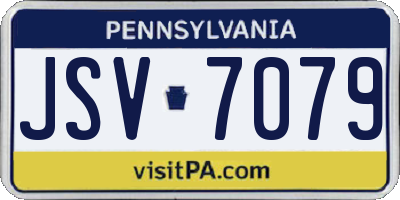 PA license plate JSV7079
