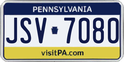 PA license plate JSV7080