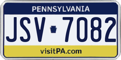 PA license plate JSV7082