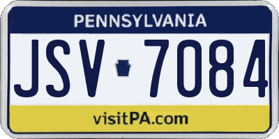 PA license plate JSV7084