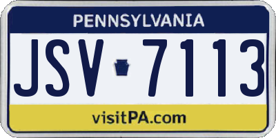 PA license plate JSV7113
