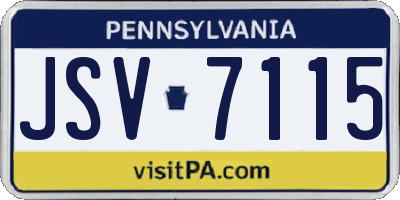 PA license plate JSV7115