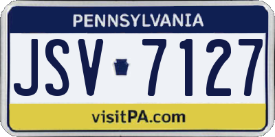 PA license plate JSV7127