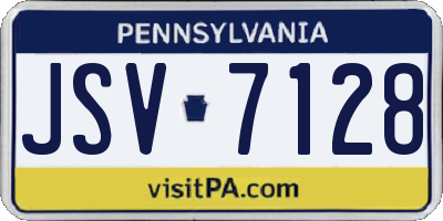 PA license plate JSV7128
