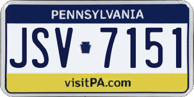 PA license plate JSV7151